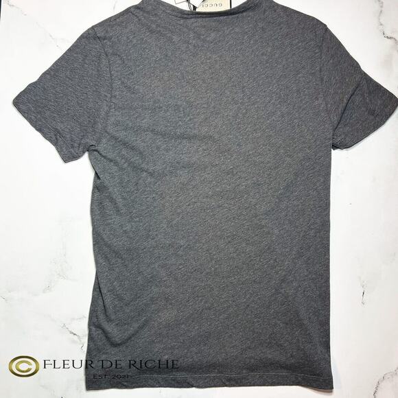 Unisex NWT Gucci Classic Logo Print T-shirt Gray sz XL - Picture 5 of 7